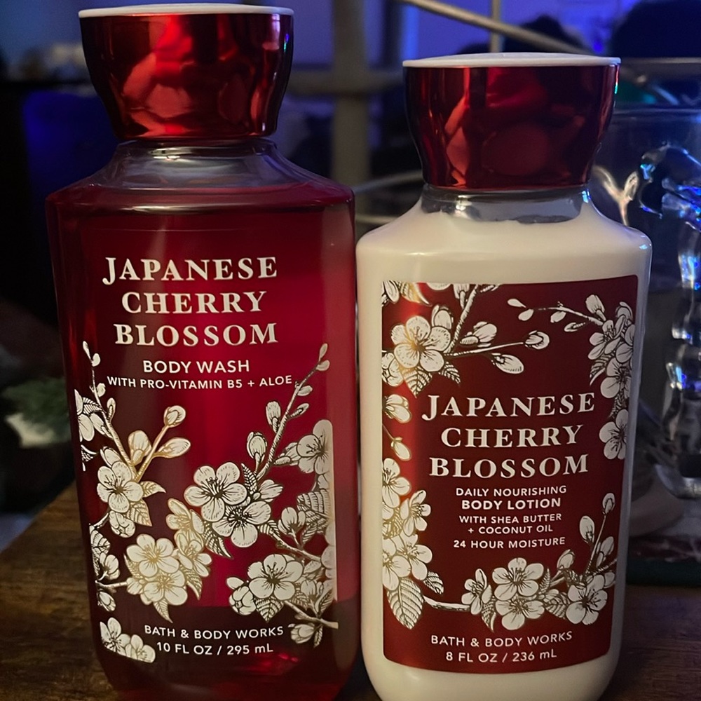 Japanese Cherry Blossom Body Wash & Lotion w Shea Butter & Coconut Oil